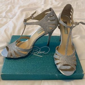 Silver Glitter Heels by Betsy Johnson